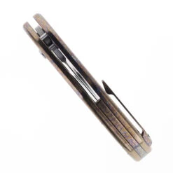 TwoSun Tepe Design Button Lock Folding Knife Color Titanium Handle M390 Plain Edge TS210-M3C -White Mountain Knives TWOSUN TS210 M390 COLOR 04 89108.1718654173