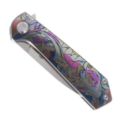 TwoSun Folding Knife Color Titanium/Carbon Fiber Handle M390 Plain Edge TS223-M390-Color-Engraved-111 -White Mountain Knives TWOSUN TS223 M390 ENG 11 01 42490.1746641326