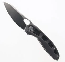 TwoSun Folding Knife Titanium/Carbon Fiber Handle M390 Plain Edge TS306-M390