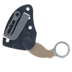 TwoSun Fixed Knife Brown Micarta Handle 14C28N Karambit Plain Edge Stonewash Finish TS477 -White Mountain Knives TWOSUN TS477 04 64537.1741962636