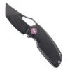 TwoSun Folding Knife Black Titanium Handle 14C28N Plain Edge TS498-14C28N-Black