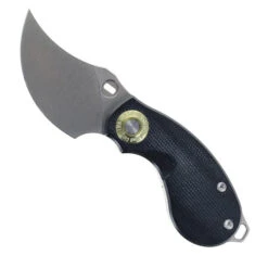 TwoSun Micro Mini Fixed Blade Knife Black Micarta Handle K110 Plain Edge TS520-K110