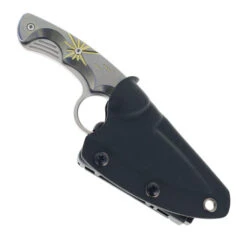 TwoSun Mini Fixed Blade Knife Titanium/Sun/Birds Handle 14C28N Plain Edge TS569-Ti -White Mountain Knives TWOSUN TSTS569 14C28N 01 01525.1747835593