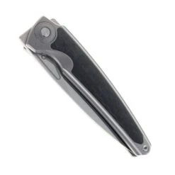 TwoSun Folding Knife Titanium/Black Carbon Fiber Handle 14C28N Plain Edge TS482-14C28N-CF -White Mountain Knives TWOSUN ts482 14c28n 01 79162.1743690030