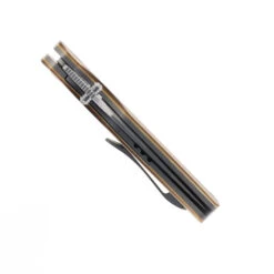 Tuya Wolf Folding Knife Brown G-Carta Micarta Handle M390 Harpoon Plain Edge Satin Finish T1745-D -White Mountain Knives Tuya T1745 D06 09510.1736439457