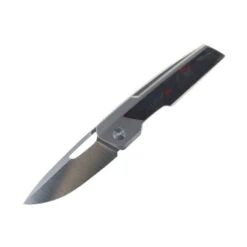 Tuya Folding Knife Anzu Red/Black Marble Carbon Fiber Handle M390 Drop Point Plain Edge Satin Finish T1746-D