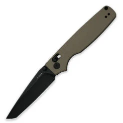 Kizer Original 2 Folding Knife Sand Aluminum Handle 14C28N Tanto Plain Edge Black Stonewash Finish V3605.2TA1