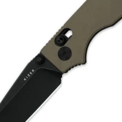 Kizer Original 2 Folding Knife Sand Aluminum Handle 14C28N Tanto Plain Edge Black Stonewash Finish V3605.2TA1 -White Mountain Knives V3605.2TA1 3 49623.1758226041