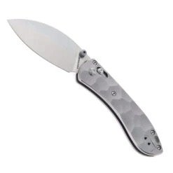 WMK Exclusive Vosteed Mini Nightshade Gray Sculpted Aluminum Handle Pocket Knife Satin 154CM Steel A0213