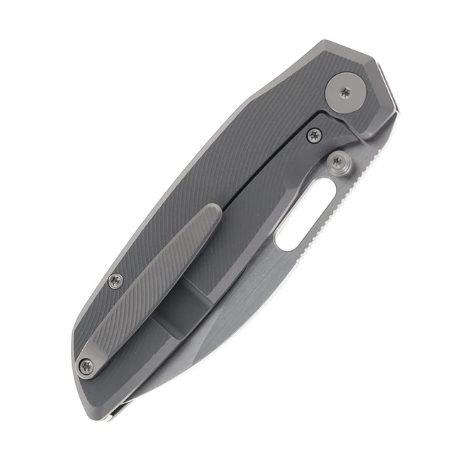 White Mountain Knives Sailfin Folding Knife Dark Gray Titanium Handle Satin/Stonewashed Elmax Blade 4 White Mountain Knives Sailfin Folding Knife Dark Gray Titanium Handle Satin/Stonewashed Elmax Blade - Image 4