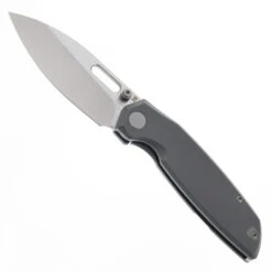 White Mountain Knives Sailfin Folding Knife Dark Gray Titanium Handle Satin/Stonewashed Elmax Blade