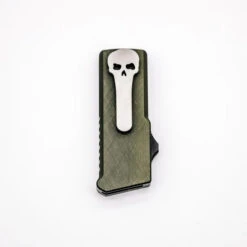 Chaves CHUB OTF Auto Knife OD Green Aluminum Handle Razor Blade Crosshatch Finish -White Mountain Knives Website Listing Photo 996 720x 19116.1749144651