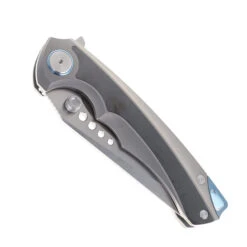 Yangge Folding Knife Gray/Black Titanium/Zirconium Handle Elmax Plain Edge YG006-Grey-Black -White Mountain Knives YANGGE YG006BK 01 52438.1743016146