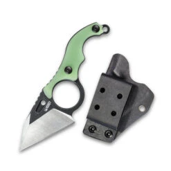 Kubey Hippocam EDC Fixed Blade Knife Jade G10 Handle D2 Plain Edge Satin Finish KU166B