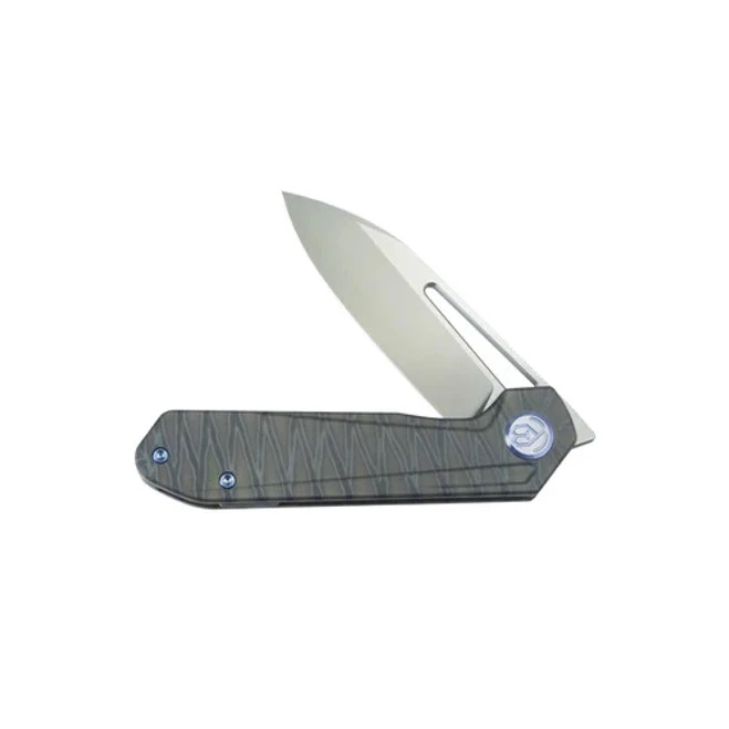 Kubey Royal Frame Lock Folding Knife Flame Titanium Handle M390 Clip Point Plain Edge Sandblast Finish KB321N 2 Kubey Royal Frame Lock Folding Knife Flame Titanium Handle M390 Clip Point Plain Edge Sandblast Finish KB321N - Image 2