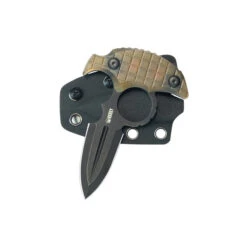 Kubey Cavy Fixed Blade Knife Amber Ultem Handle 14C28N Spear Point Plain Edge Blackwash Finish KU403E -White Mountain Knives ap 3 74547.1734043636