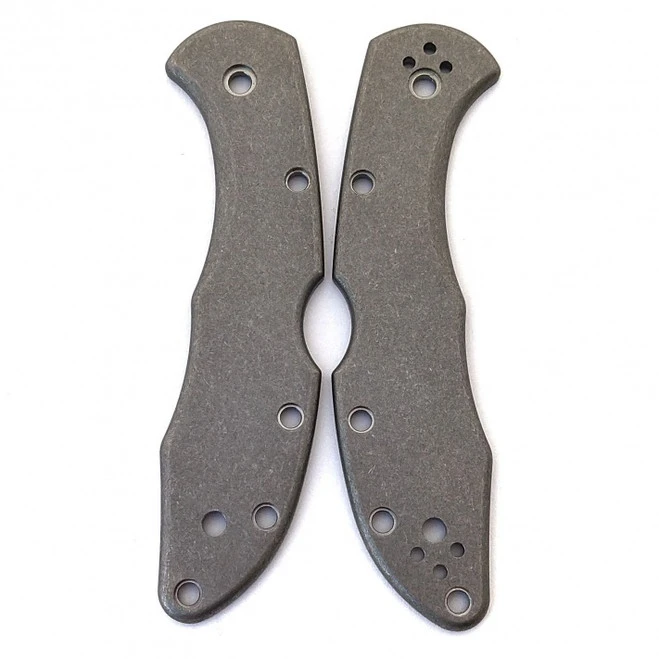 Flytanium Stonewash Titanium Scales For Spyderco Delica Knife 2 Flytanium Stonewash Titanium Scales For Spyderco Delica Knife - Image 2