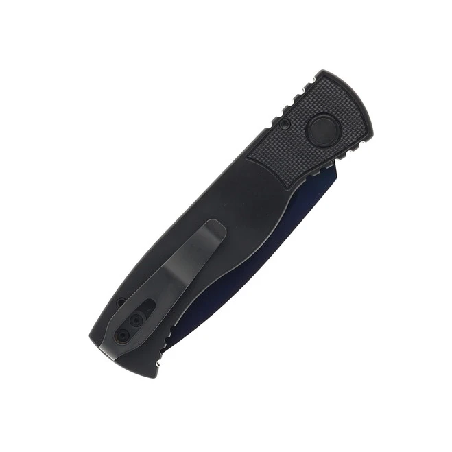 Pro-Tech Tactical Response 2 Auto Knife Black Aluminum Handle Magnacut Drop Point Plain Saphire Blue Blade T203-SB 4 Pro-Tech Tactical Response 2 Auto Knife Black Aluminum Handle Magnacut Drop Point Plain Saphire Blue Blade T203-SB - Image 4