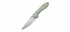 CJRB Feldspar Liner Lock Knife Natural Green G10 Handle Plain SW D2 Blade J1912-NTG