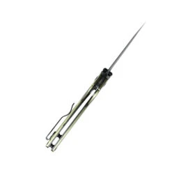 Kizer Shot Folding Knife Green Aluminum Handle 154CM Plain Black Blade V3677C2