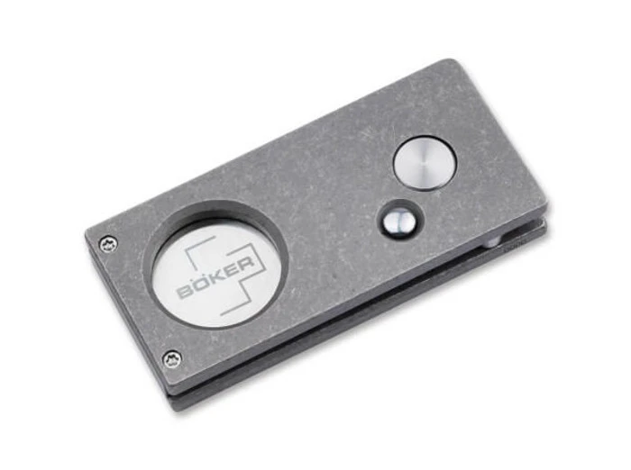 Discontinued Boker Auto Cigar Cutter Gray Titanium Handle 9Cr13CoMoV Plain Edge 01BO513 4 Discontinued Boker Auto Cigar Cutter Gray Titanium Handle 9Cr13CoMoV Plain Edge 01BO513 - Image 4