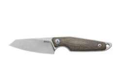 MKM MAKRO 2 Fixed Blade Knife Green Micarta Canvas Handle M390 Sheepsfoot Plain Edge Stonewash Finish MA02-GC