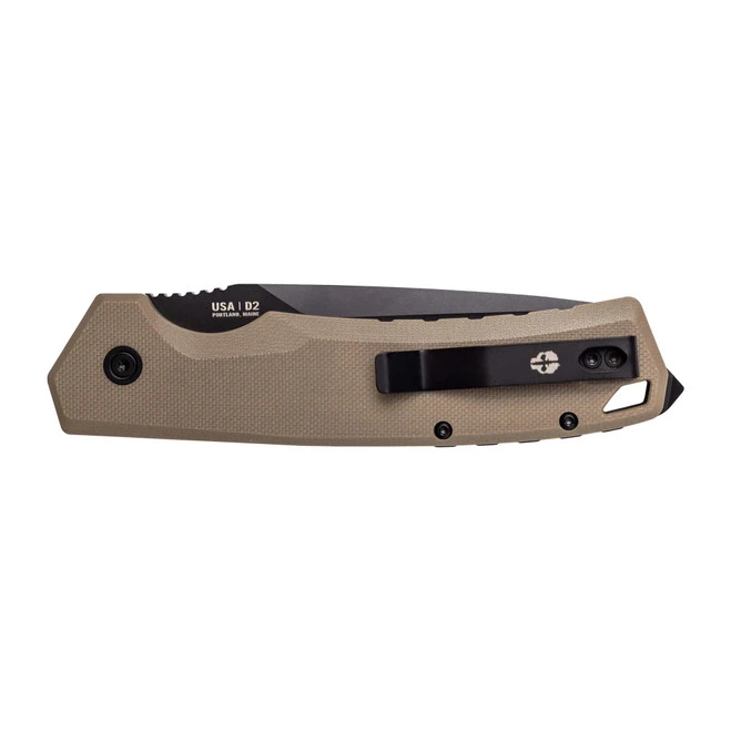 Tekto A3 Delta Automatic Knife Desert Tan G10 Handle D2 Drop Point Plain Black Blade A3R_G1DS_D2BK1-A1 5 Tekto A3 Delta Automatic Knife Desert Tan G10 Handle D2 Drop Point Plain Black Blade A3R_G1DS_D2BK1-A1 - Image 5