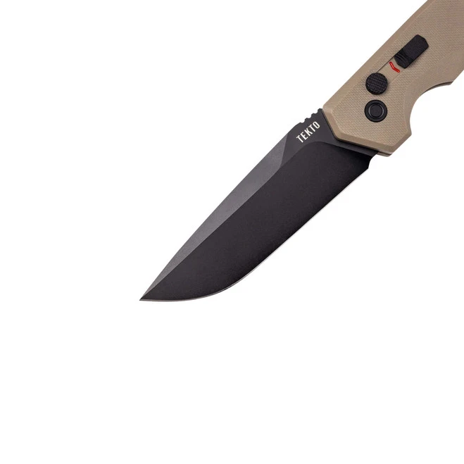 Tekto A3 Delta Automatic Knife Desert Tan G10 Handle D2 Drop Point Plain Black Blade A3R_G1DS_D2BK1-A1 7 Tekto A3 Delta Automatic Knife Desert Tan G10 Handle D2 Drop Point Plain Black Blade A3R_G1DS_D2BK1-A1 - Image 7