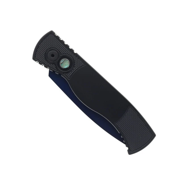 Pro-Tech Tactical Response 2 Auto Knife Black Aluminum Handle Magnacut Drop Point Plain Saphire Blue Blade T203-SB 3 Pro-Tech Tactical Response 2 Auto Knife Black Aluminum Handle Magnacut Drop Point Plain Saphire Blue Blade T203-SB - Image 3