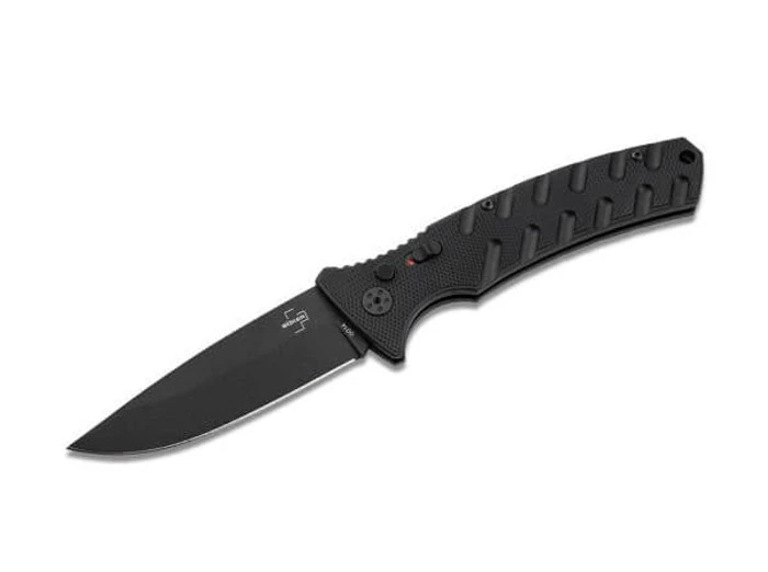 Boker Large Strike Grivory Auto Knife Black Grivory Handle D2 Plain Black Blade 06EX900 1 Boker Large Strike Grivory Auto Knife Black Grivory Handle D2 Plain Black Blade 06EX900