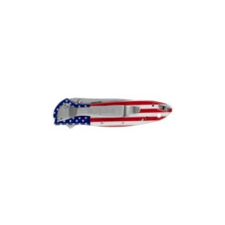 Kershaw Leek Folding Knife USA Flag Aluminum Handle 14C28N Drop Point Plain Edge Bead Blast Finish 1660USA