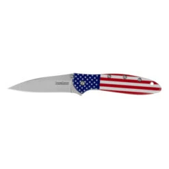 Kershaw Leek Folding Knife USA Flag Aluminum Handle 14C28N Drop Point Plain Edge Bead Blast Finish 1660USA 5 Kershaw Leek Folding Knife USA Flag Aluminum Handle 14C28N Drop Point Plain Edge Bead Blast Finish 1660USA -White Mountain Knives fl 70511.1737646656