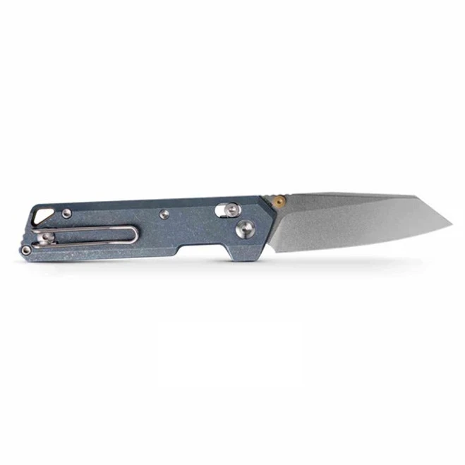 Vosteed Parallel Folding Knife Blue Titanium Handle S35VN Plain Stonewash Blade A3504 1 Vosteed Parallel Folding Knife Blue Titanium Handle S35VN Plain Stonewash Blade A3504