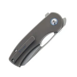 SixLeaf Folding Knife Sand Gray Sandwashed Titanium Handle S35VN Plain Edge SL-19-Sand -White Mountain Knives sixleaf SL019 03 58055.1744655636