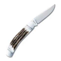 RoseCraft Blades Stinking Creek Sowbelly Stag Folding Knife D2 Modified Clip Point Plain Edge RCT023-STG -White Mountain Knives stg 4 01861.1729007623