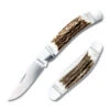 RoseCraft Blades Stinking Creek Sowbelly Stag Folding Knife D2 Modified Clip Point Plain Edge RCT023-STG
