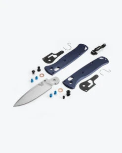 Benchmade Bugout Folding Knife Crater Blue Aluminum Handle S90V Plain Edge 535SL-13